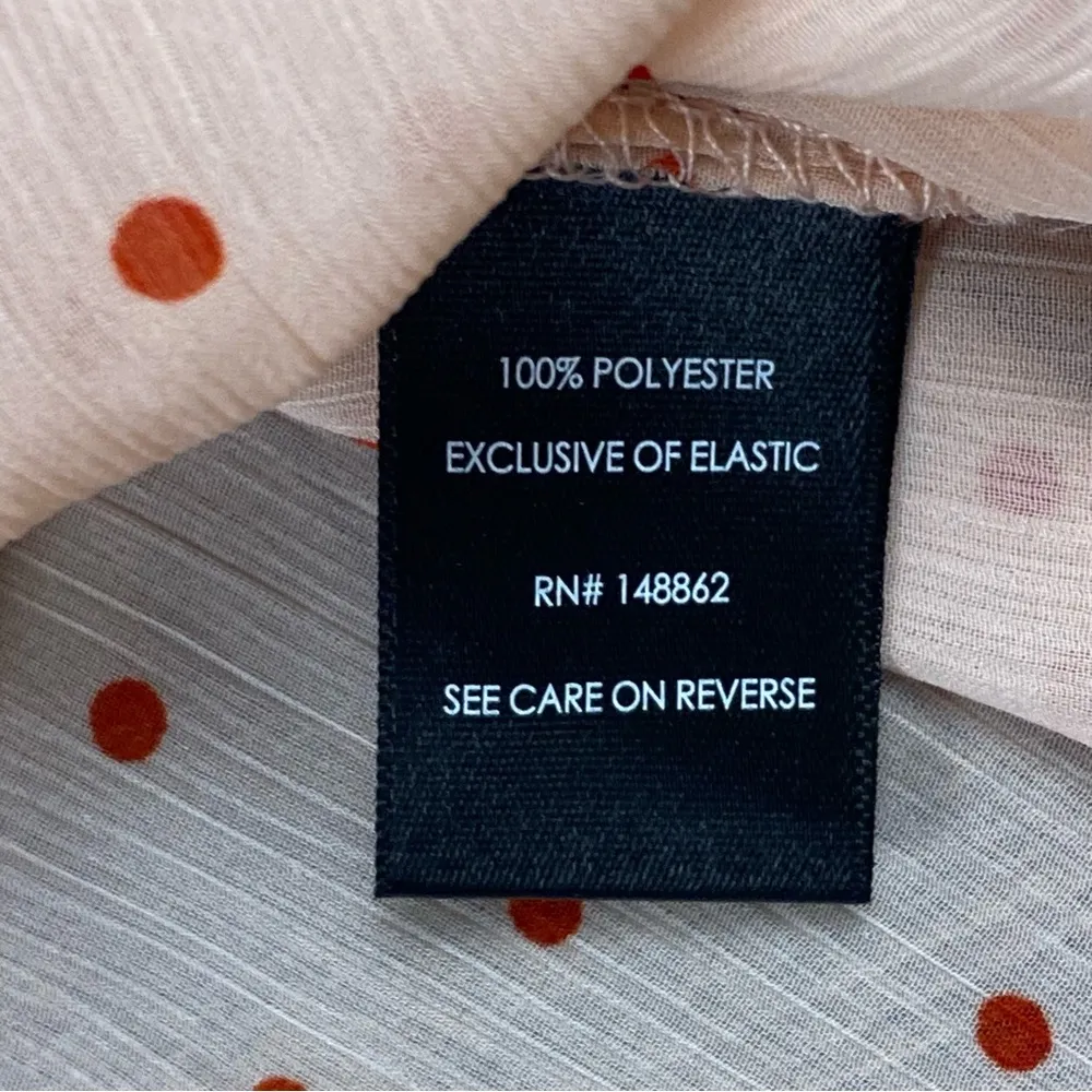 Torrid Shirt Women Size 3X Pink Red Polka Dot Tie Neck Button Up Bishop Sleeve - Image 8