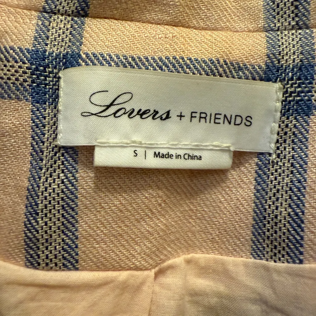 Lovers + Friends Peach Plaid Blazer - Image 5