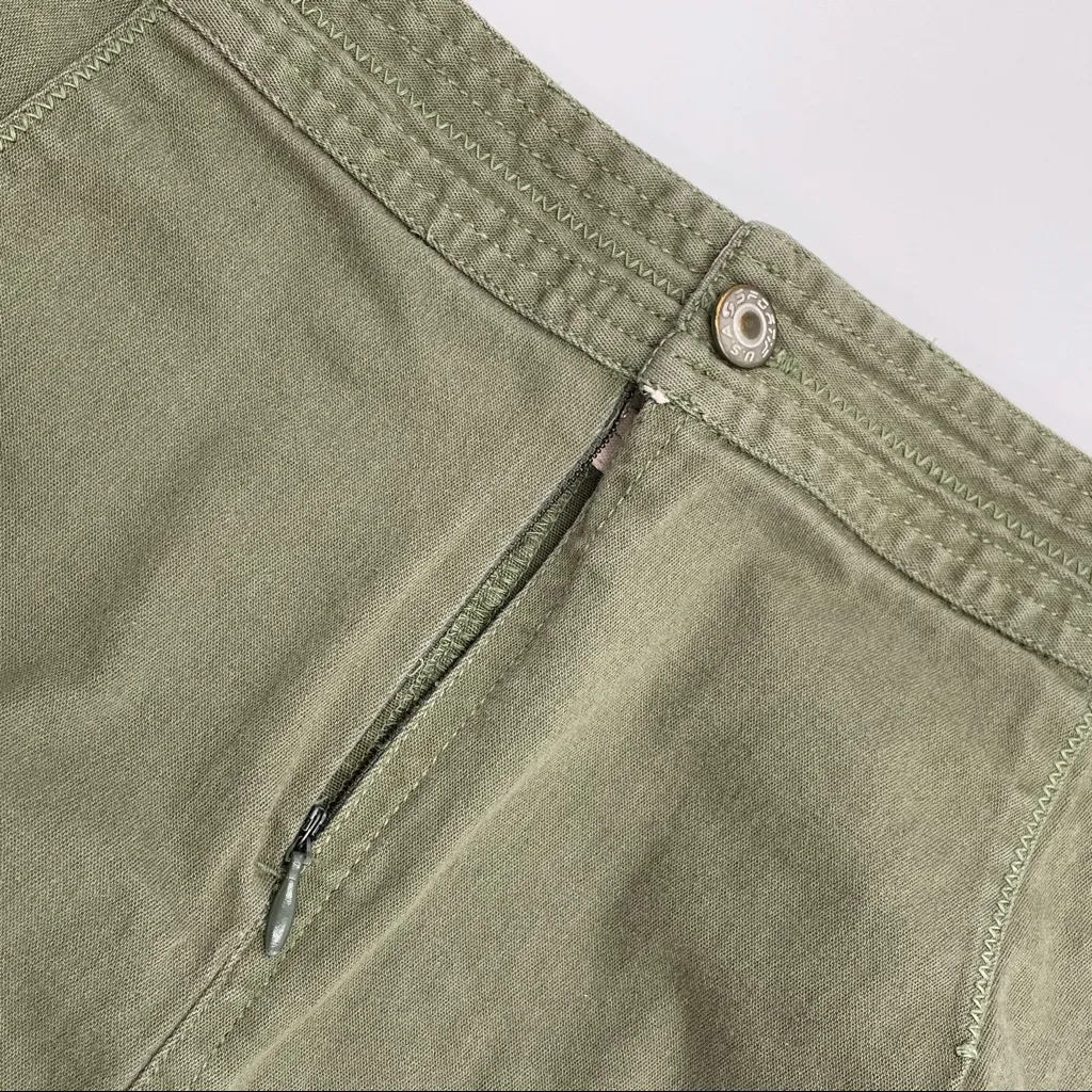 Vintage‎ Olive Green Mini Skirt Stretch High Waisted Preppy Zip - Image 6