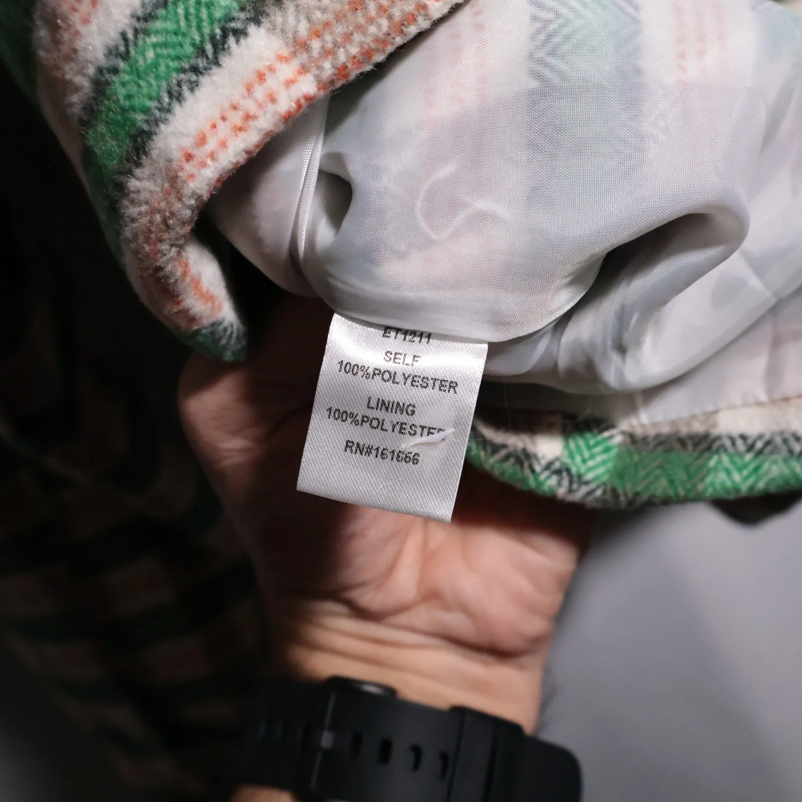 Like‎ Love Womens 2XL Plaid Flannel Shirt Jacket Shacket Green Tan Button Up Size 2X - Image 5