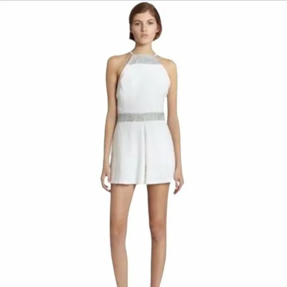 Line & Dot White Tweed Romper NWT - Image 2