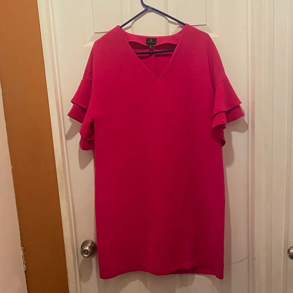 Worthington Fuchsia Ruffle Sleeve tunic Dress - Image 8