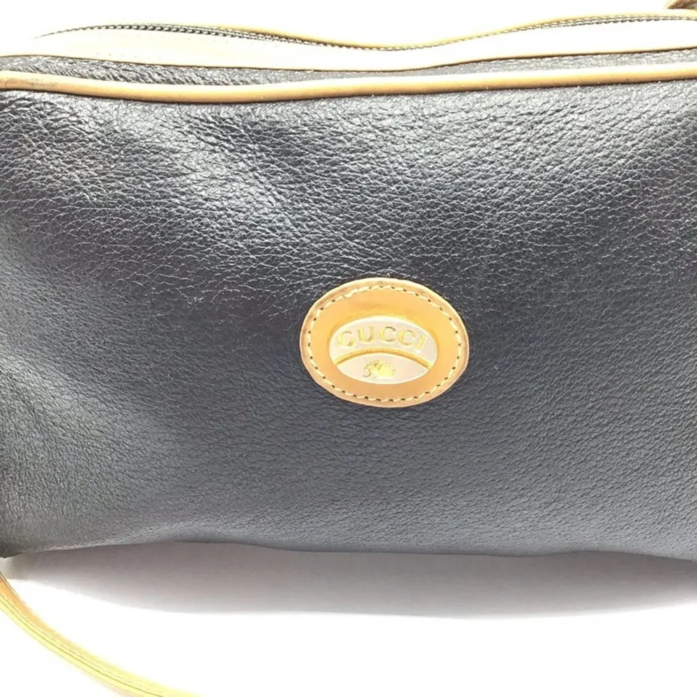 GUCCI Plus vintage black leather crossbody bag - Image 3