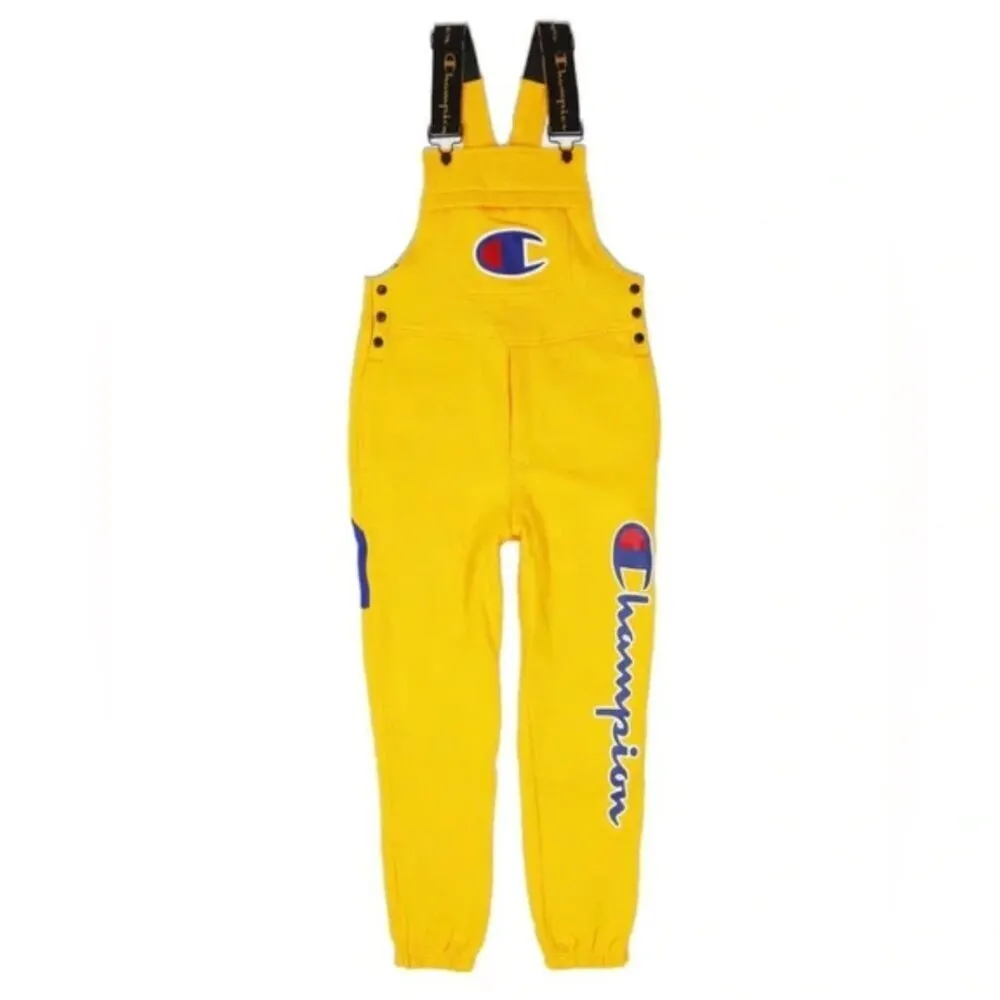 Champion Life™ Super Fleece 3.0 Overalls Size S Unisex Yellow Pockets Sweatpants - Image 2
