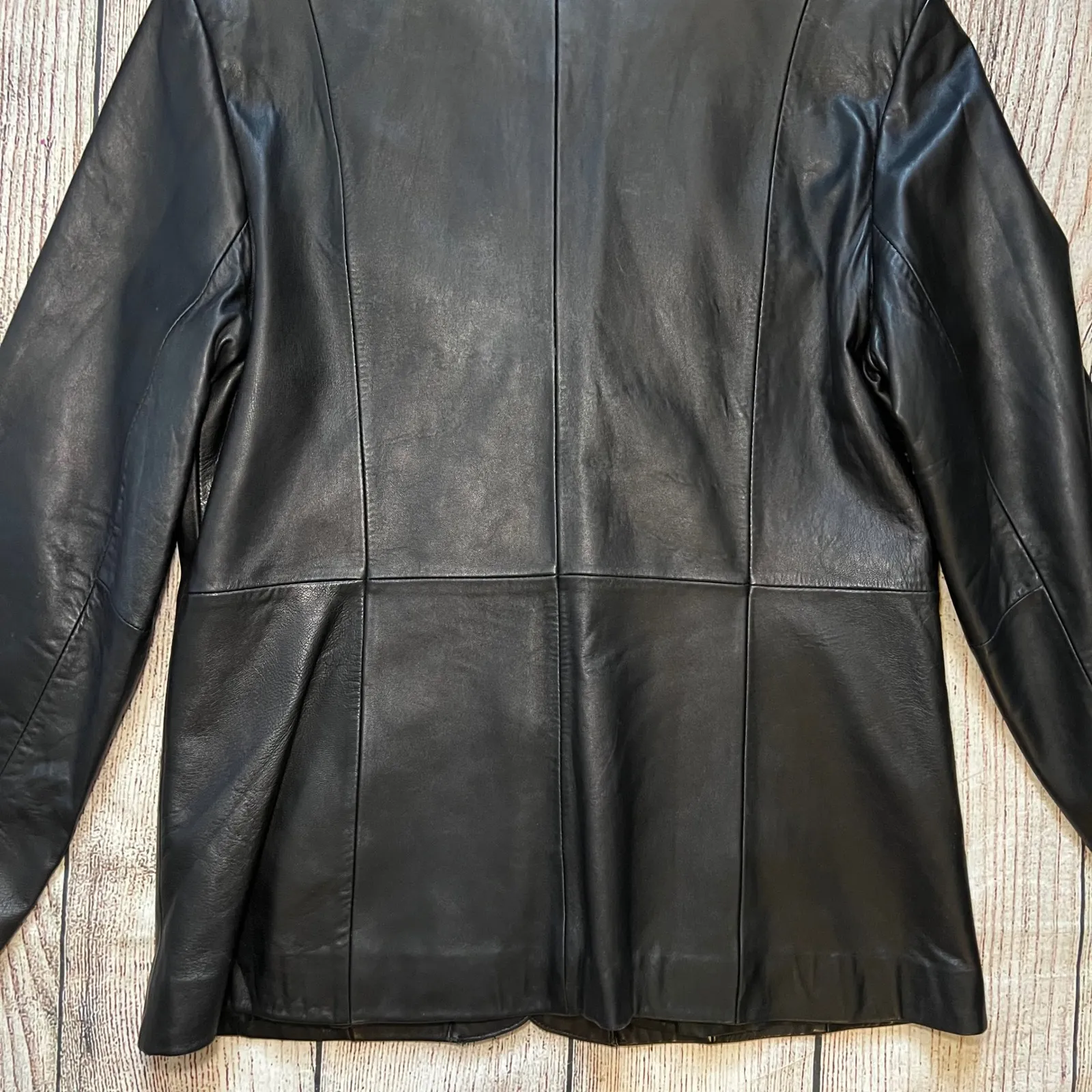 VTG 90s Siena Leather Jacket Womens 12 Black Soft Leather Button
Down Biker y2k - Image 10