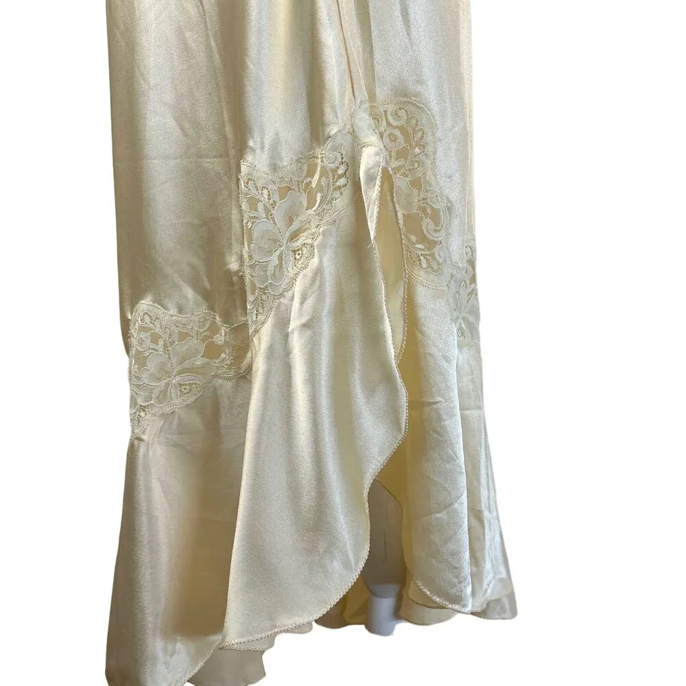 Vintage 70s Lanvin Satin & Lace Night Gown & Robe Set Wedding Bridal Honeymoon Size undefined - Image 7