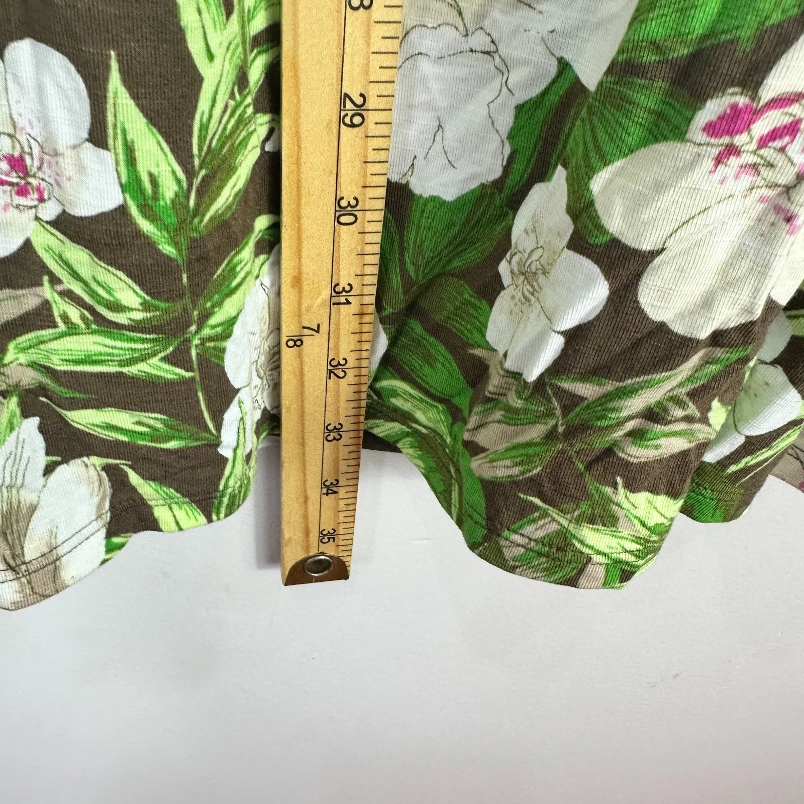 J.Jill‎ Skirt Womens L Brown Green Floral Boho Elastic Waist Resort Vacay Summer Size L - Image 4