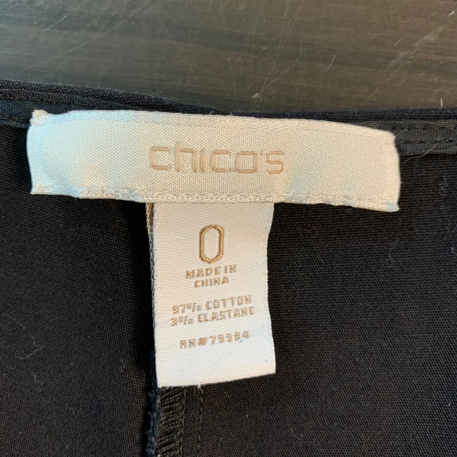 Chicos 0 Black Cropped Pants Stretch Cotton Blend Womens 4 Small Church Minimal - Image 4