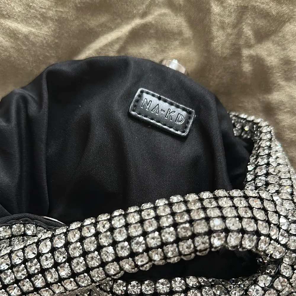 NA-KD  Silver Rhinestone Bag - Image 4