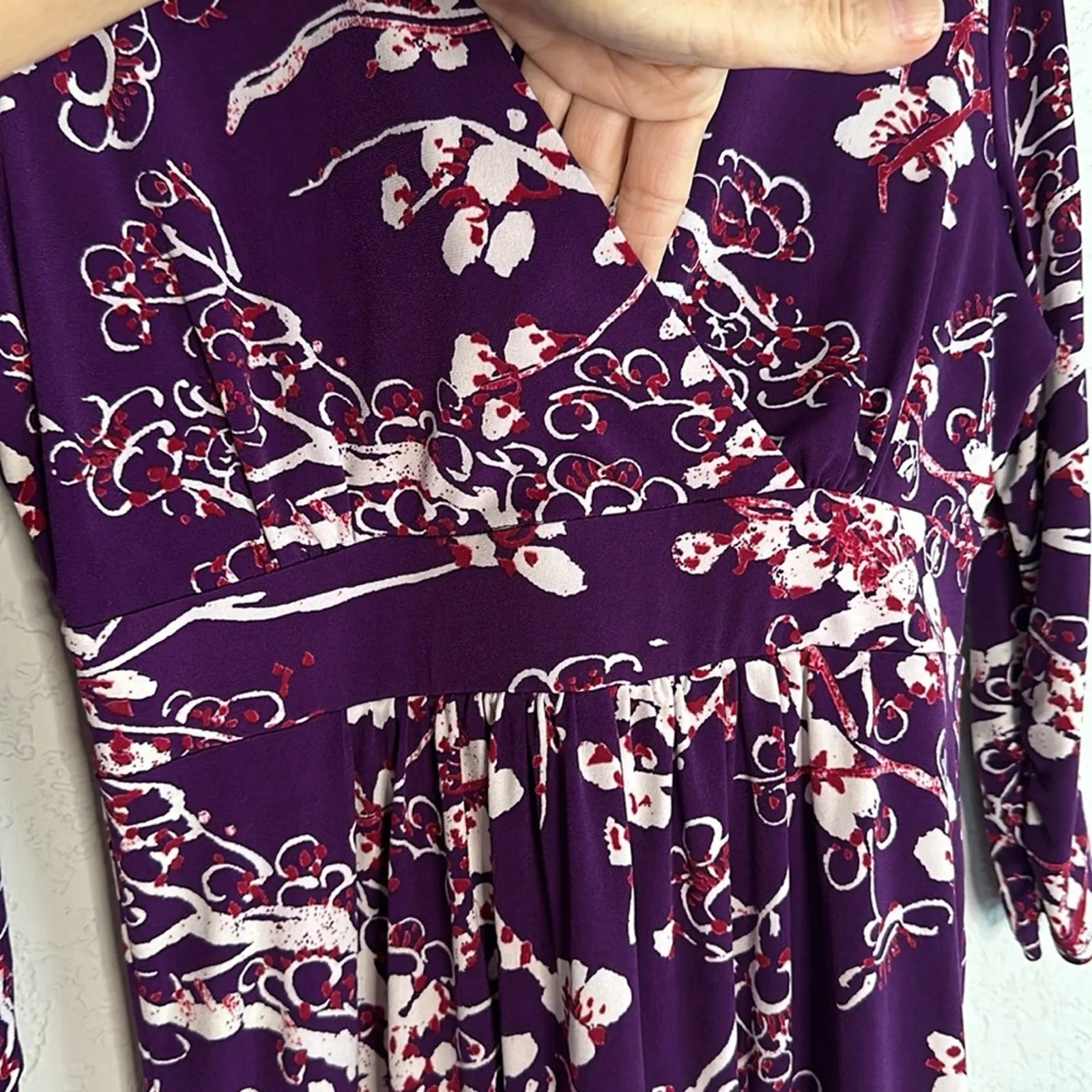 Vivienne Tam Purple Stretchy Wrap Dress Artsy Colorful Classic Y2K 80s 90s Small - Image 3