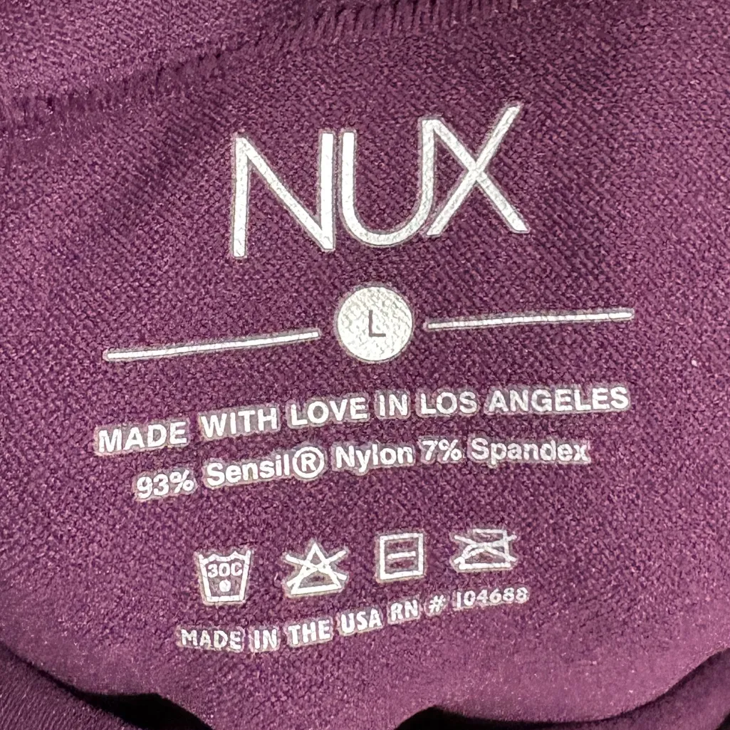 Nux Dark Purple Maternity Over Belly Compression Leggings - Image 3