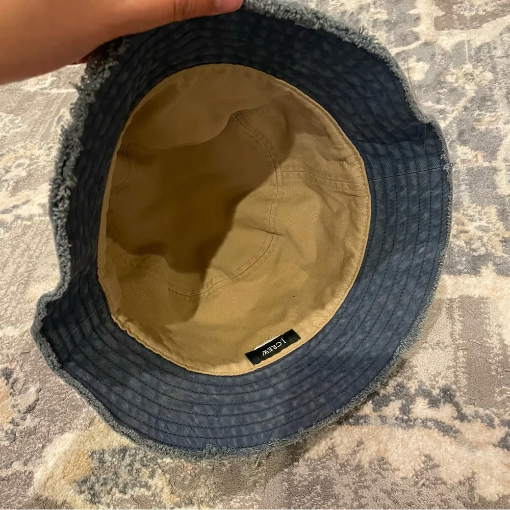 J.Crew Vintage Navy Bucket Hat with Striped Band - Image 3