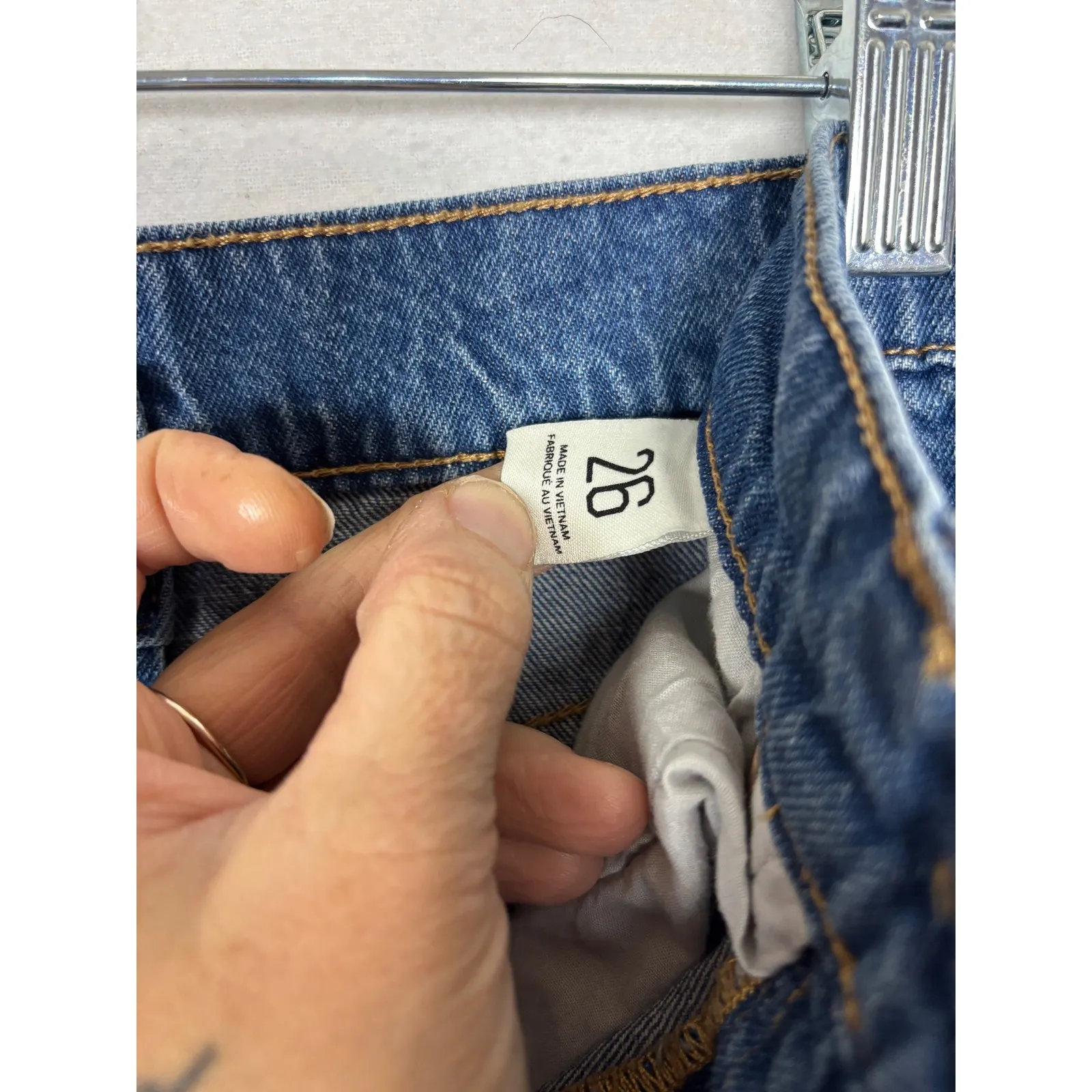 BDG Womens High Rise Straight Leg  Jeans Sz 26 Blue Denim Urban Outfitters Loose - Image 7