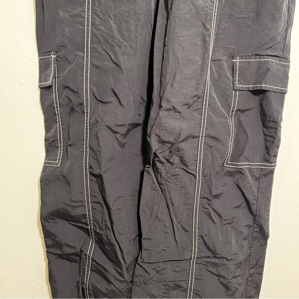 Brooklyn Karma Windbreaker Cargo Pants Black White Contrast Stitch M - Image 5