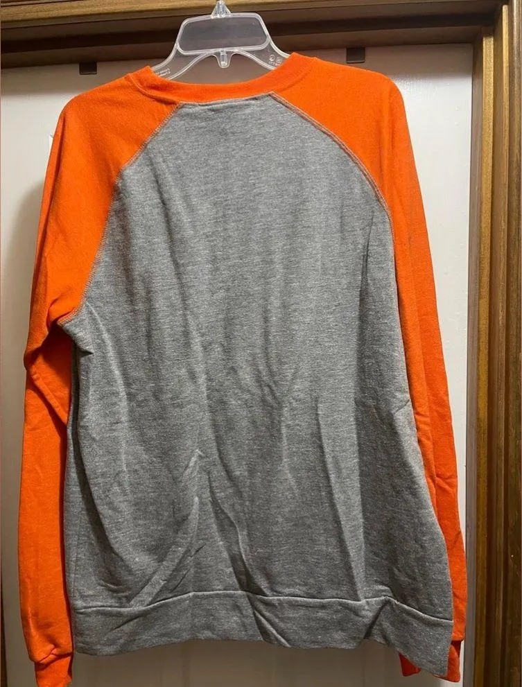 Holloway Large Long Sleeve Shirt Orange and Gray Kangaroo Pocket - Image 2