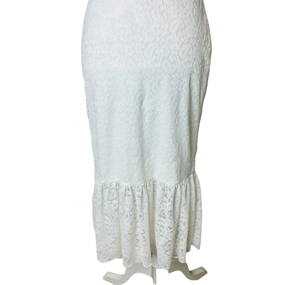 Michael Costello x Revolve White Lace Midi Dress Size Small - Image 4