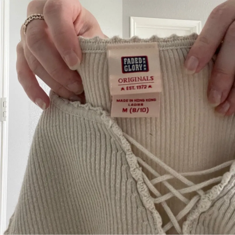 Vintage 90s Faded Glory Lace Up Front Tank Top - Image 5