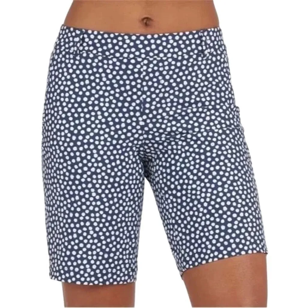 New! Spanx Sunshine Shorts 10” in Navy Printed Dot - Large - Image 5