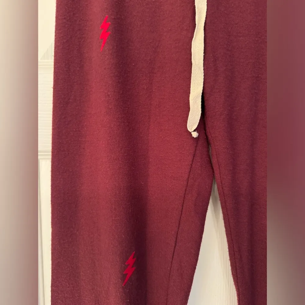 All Things Fabulous Small Maroon Lightning Bolt Leggings Red - Image 4