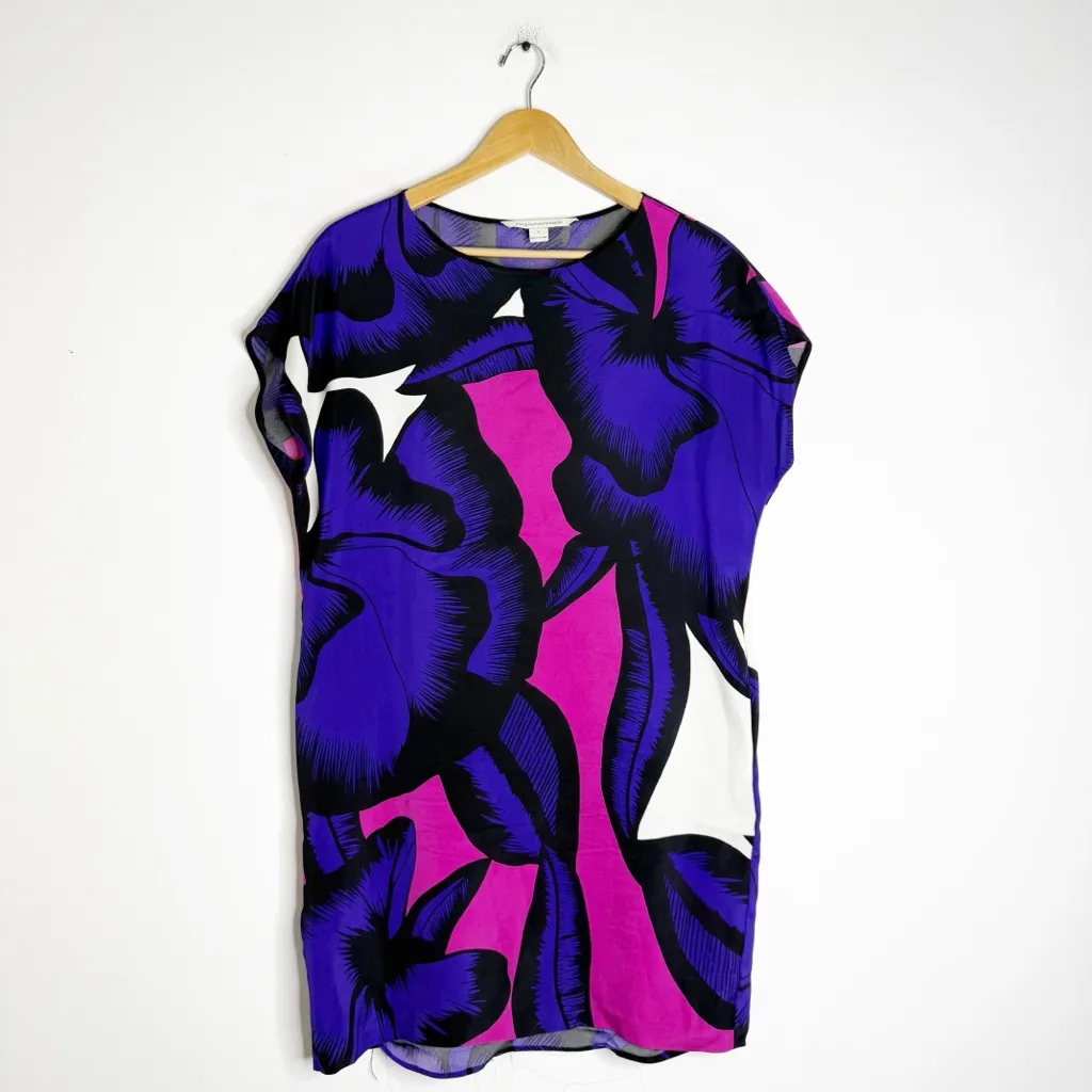 Diane von Furstenberg Harriet Silk Blend Floral Dress – Size Small - Image 4