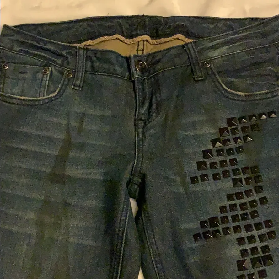 Rue 21 Premiere Denim Blue Jeans Black Studding - Image 7