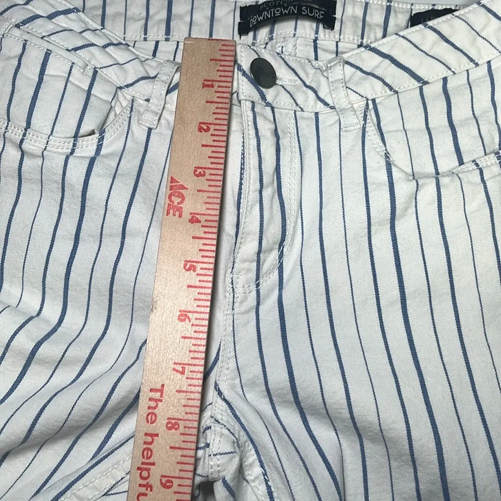 Scotch & Soda‎ Downtown Surf La Bohemienne Mid Rise Skinny White Blue Striped - Image 7