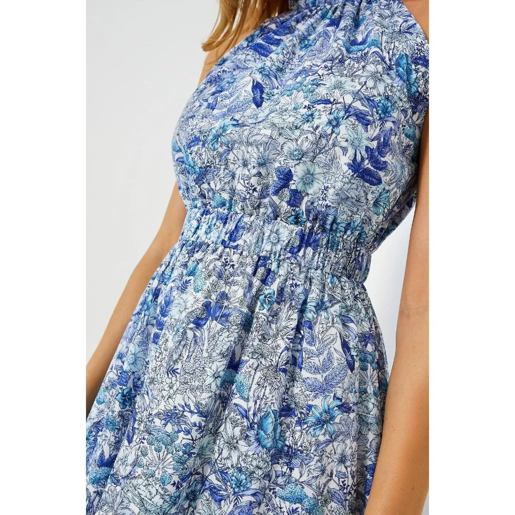 NWT Tuckernuck Hyacinth House Heidi Midi in Blue Floral Cotton High Neck Dress M Size M - Image 2