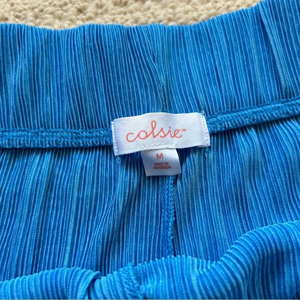 Colsie Plisse Blue Shorts Size M - Image 3