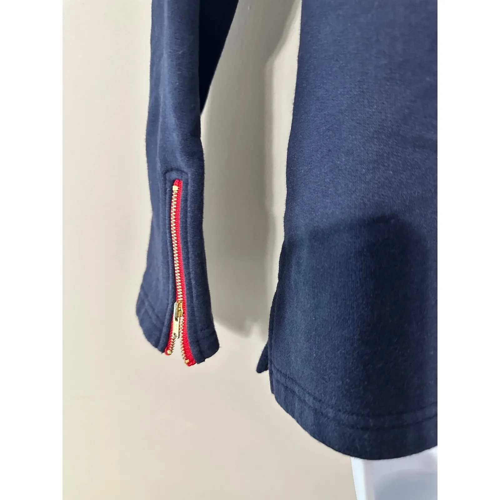 Sail to Sable Womens Top Size S Long Sleeve Red Navy Colorblock Pullover - Image 4