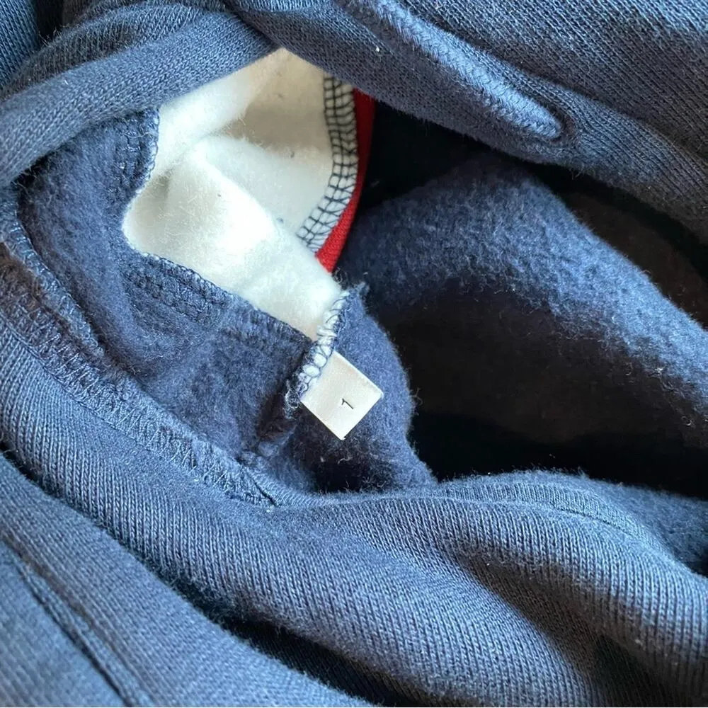 Sandro Paris Hooded Sweatshirt With Velvet Insert In Blue Size Small - Image 9