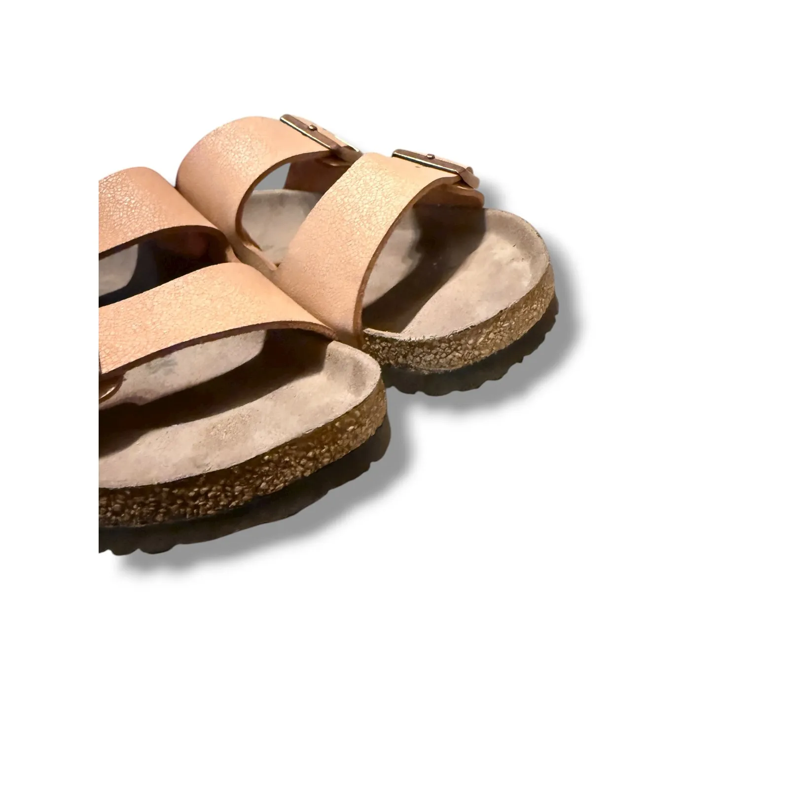 Birkenstock Arizona Sandals Women's 38 Tan Double Strap Slip-On‎ Comfort Cork - Image 6
