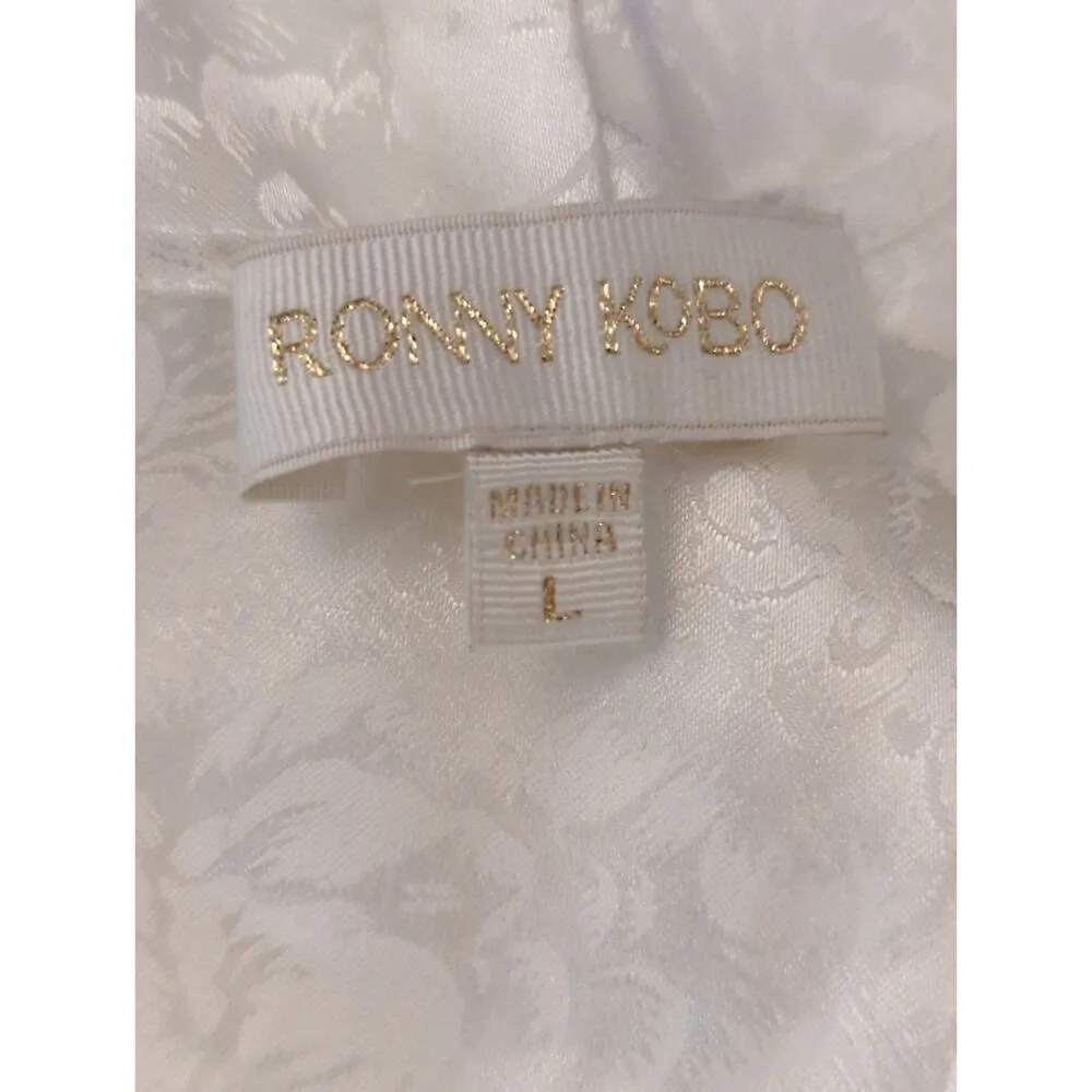 Ronny Kobo Collection Dresses‎ Ronny Kobo Lilian Satin Asymmetrical Dress LARGE White - Image 12