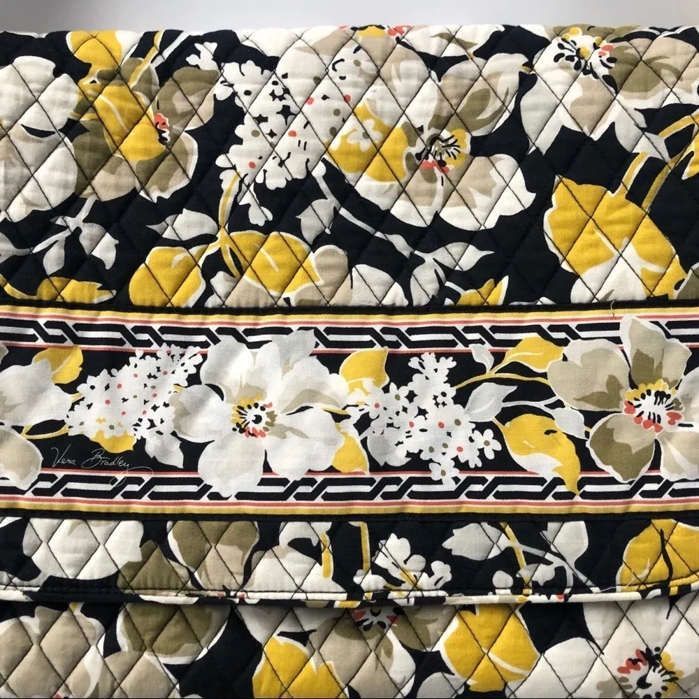 Vera Bradley Black and Yellow Laptop Bag. Laptop Floral Computer Bag - Image 2