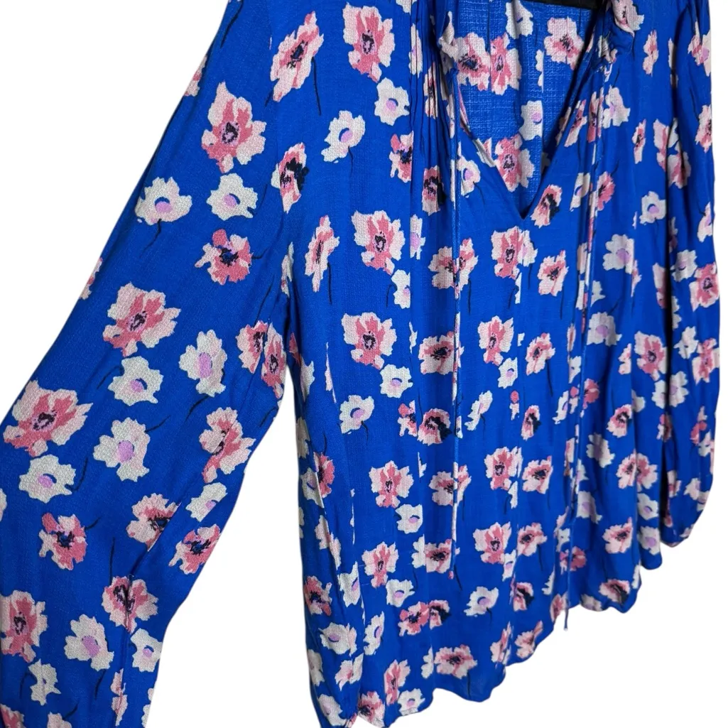 Lucky Brand Women’s Plus Size 1X Floral Peasant Blouse Cold Shoulder - Image 6