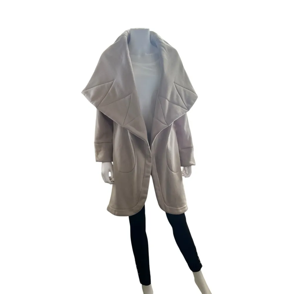 Bagatelle Collection Quilted Open Front French Terry Coat - Image 5