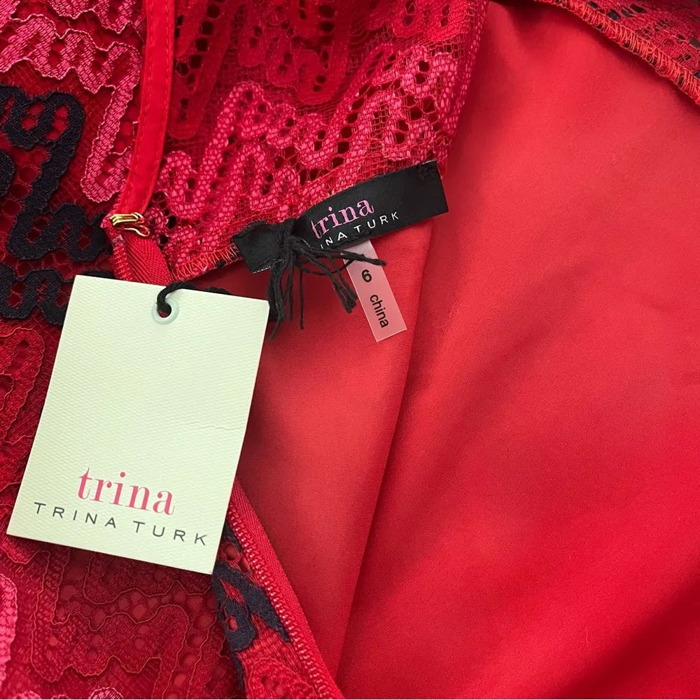 NWT, Trina Turk Lovey Bell Sleeve Illusion Dress, Sz 6 - Image 13