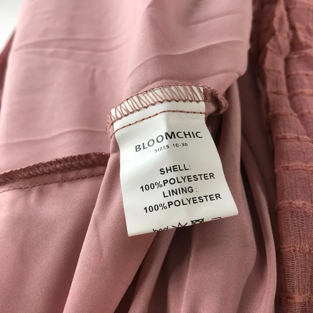 Bloomchic Solid Striped Notched Ties Up Pocket Flutter Maxi Dress Pink 18 - Image 14