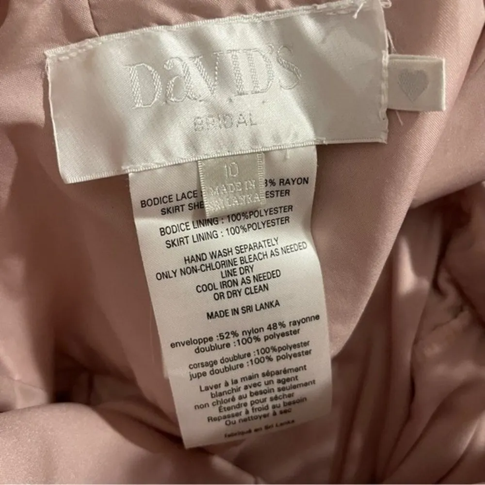 David’s Bridal Bridesmaid Gown Homecoming Prom Dress Size 10 Pink One Shoulder - Image 3