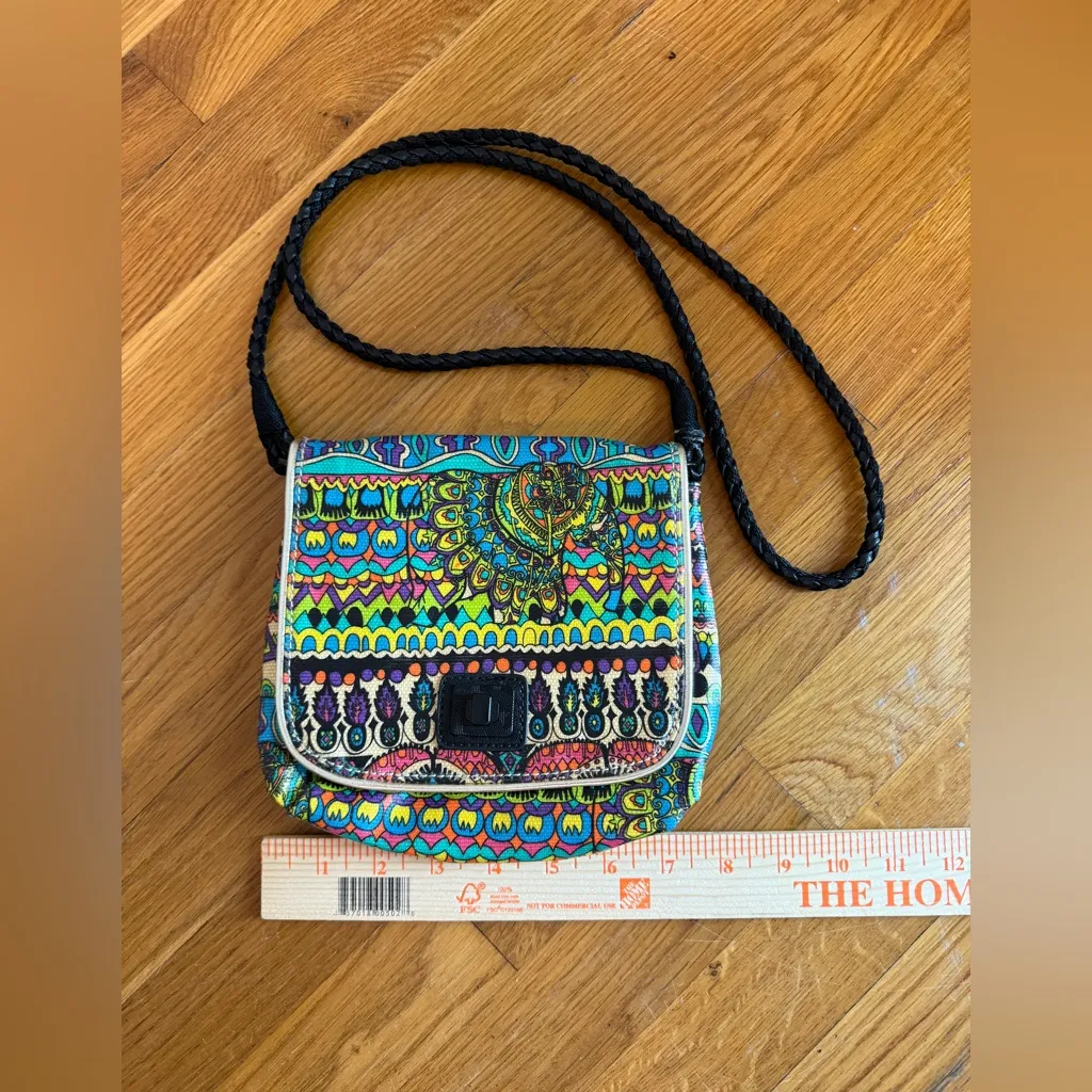 SAK ROOTS Multi Color Crossbody Peace Purse Bag Boho Hippie Aztec - Image 5