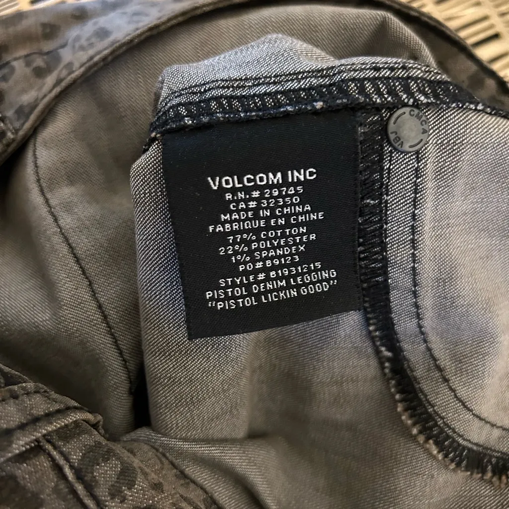 NWT Volcom Pistol Denim Leopard Legging Jeans Size 5‎ - Image 12