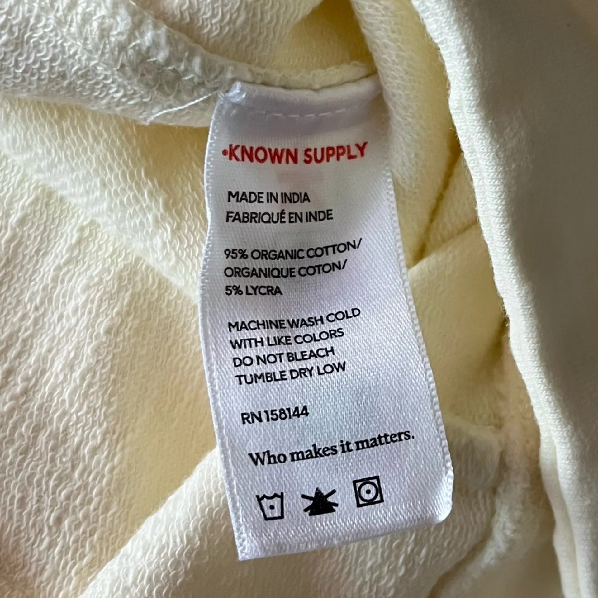 Known Supply • Dawn Pants in Pearl • Cream Ivory Flare Organic Cotton Size M - Image 8