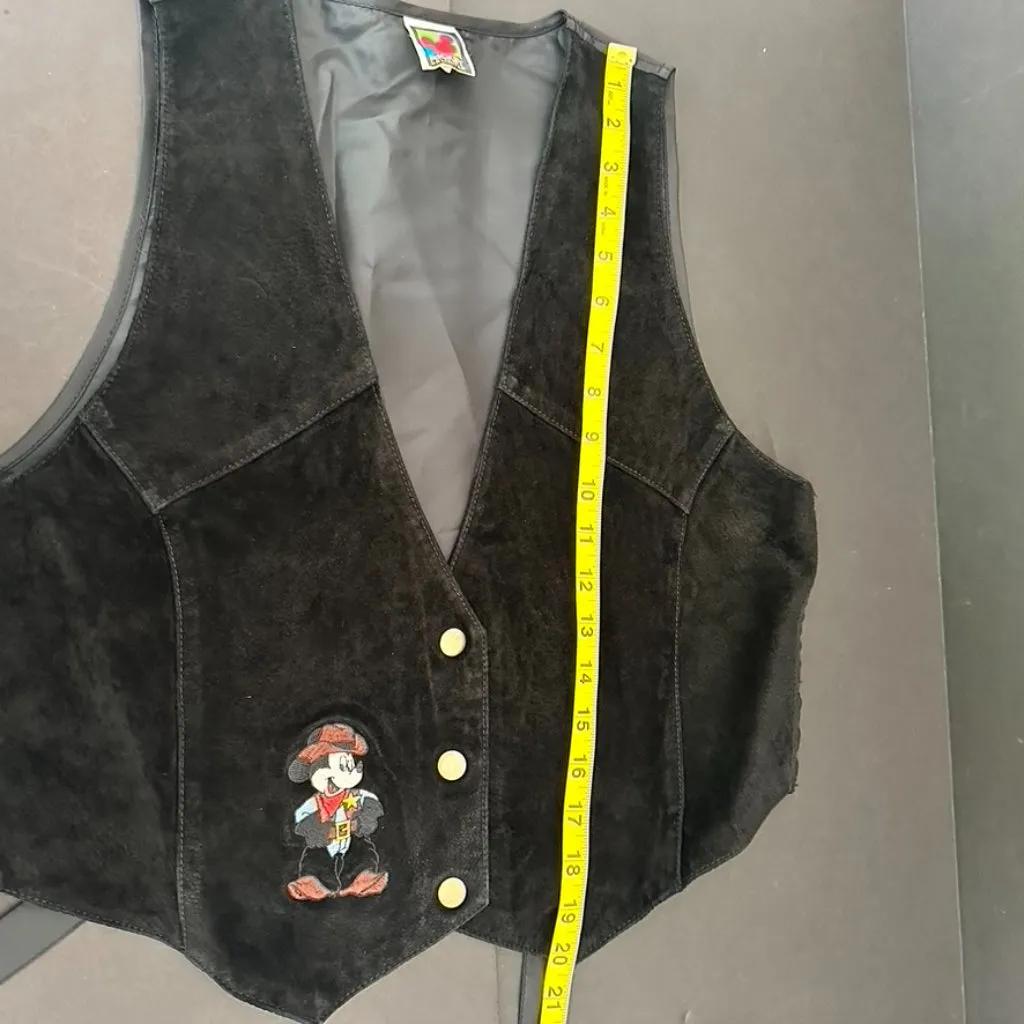 Disney Mickey Unlimited Western Suede Fabric Vest Size S/M - Image 9