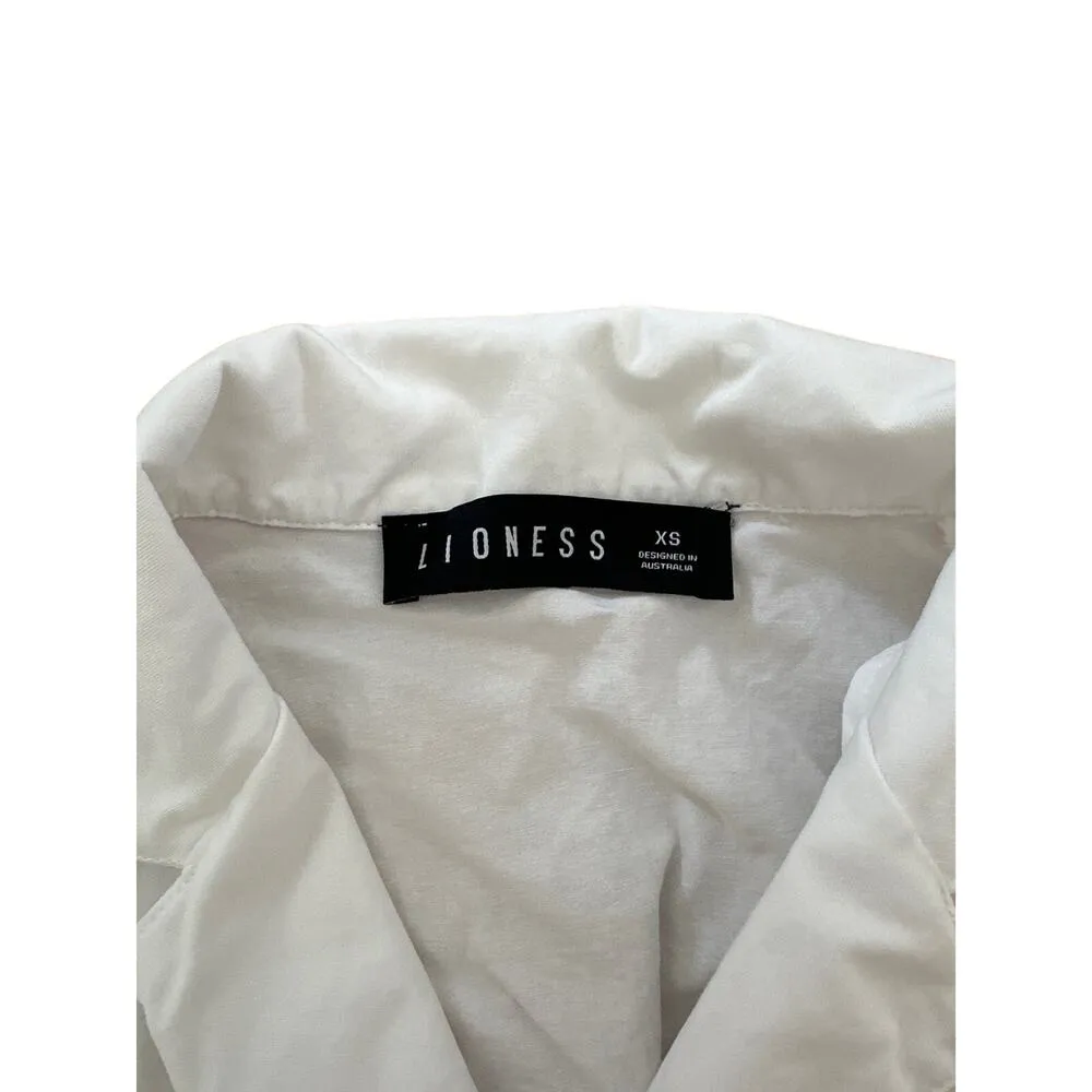 Lioness - Tie Front Cropped Shirt in White - Image 2