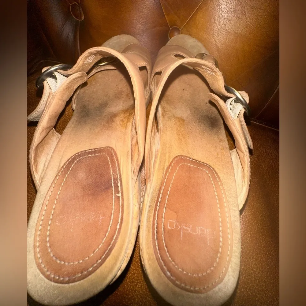 Dansko Carla Sand Leather Wedge Sandals Size 41 (9.5) - Image 5