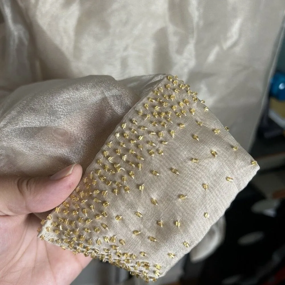 Ronni Nicole Women’s Dressy‎ Vintage Cross Over sheer Champagne Color blouse - Image 13