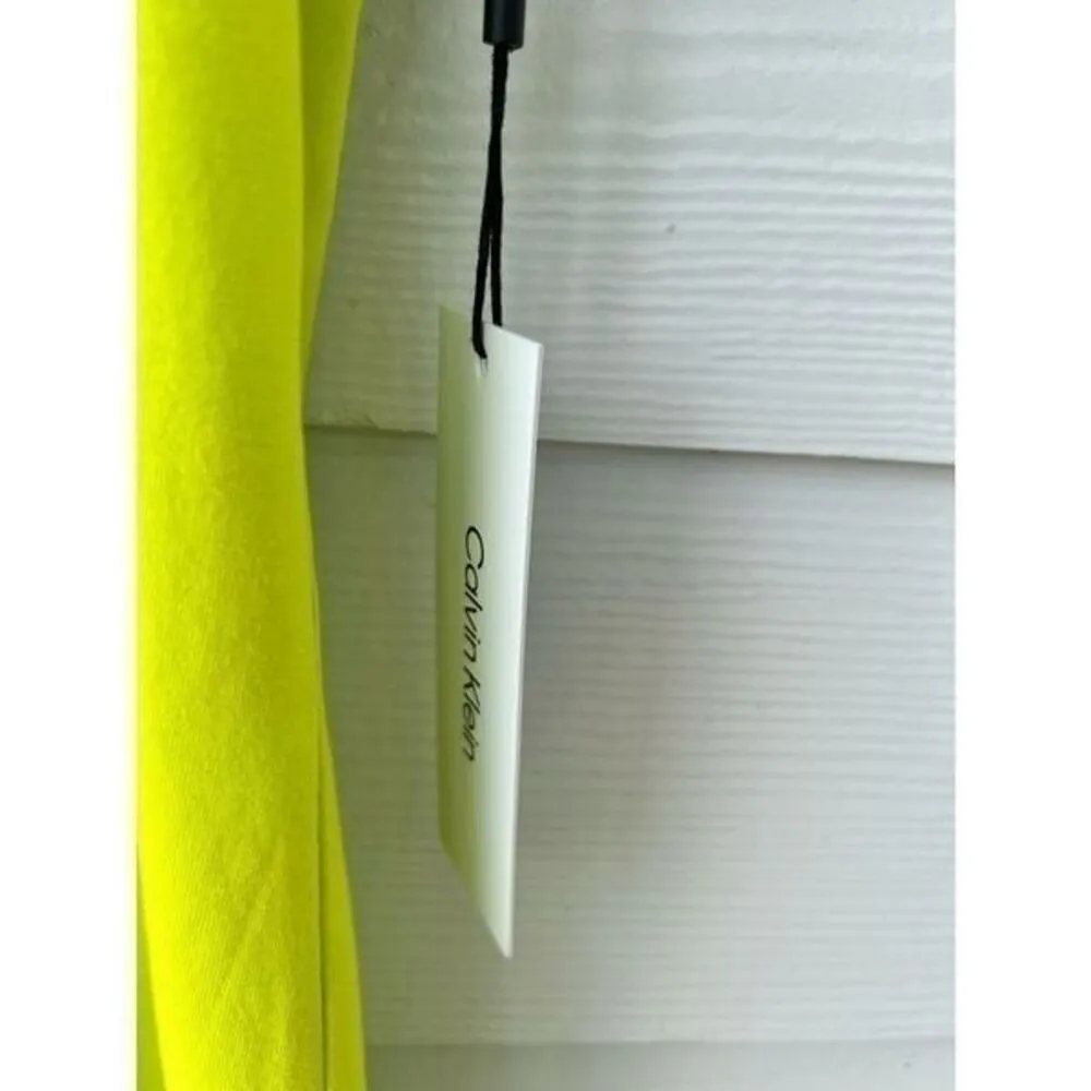 Calvin Klein neon green Hoodie T-Shirt Dress size L - Image 6