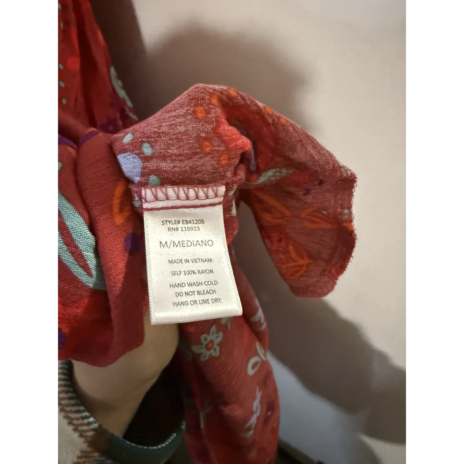 Easel Women's Boho Hippie Floral Paisley Red Print Gaucho Wide Leg Romper Size M - Image 9