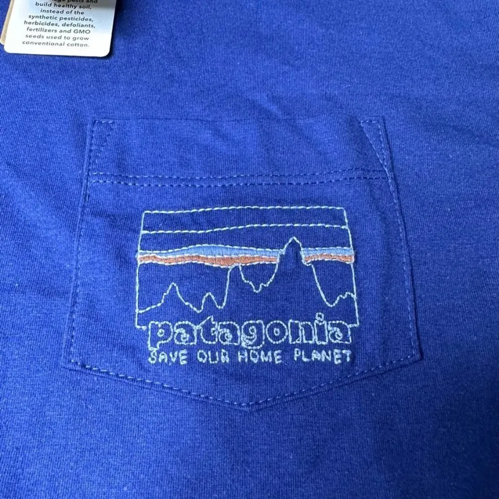 Women's '73 Skyline Organic Easy Cut Pocket Tee NWT Size XS (Blue) - Image 5