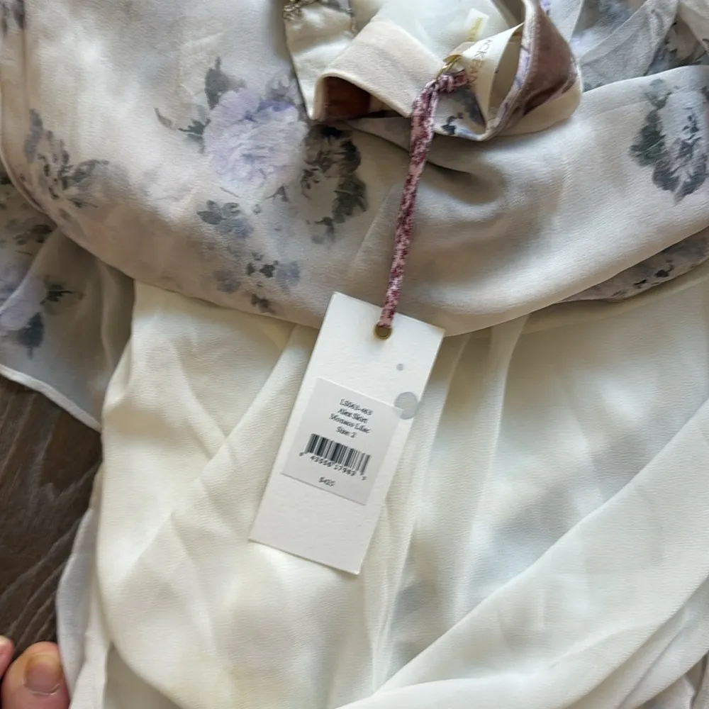 NWT Loveshackfancy alex silk midi skirt in monaco lilac - Image 8