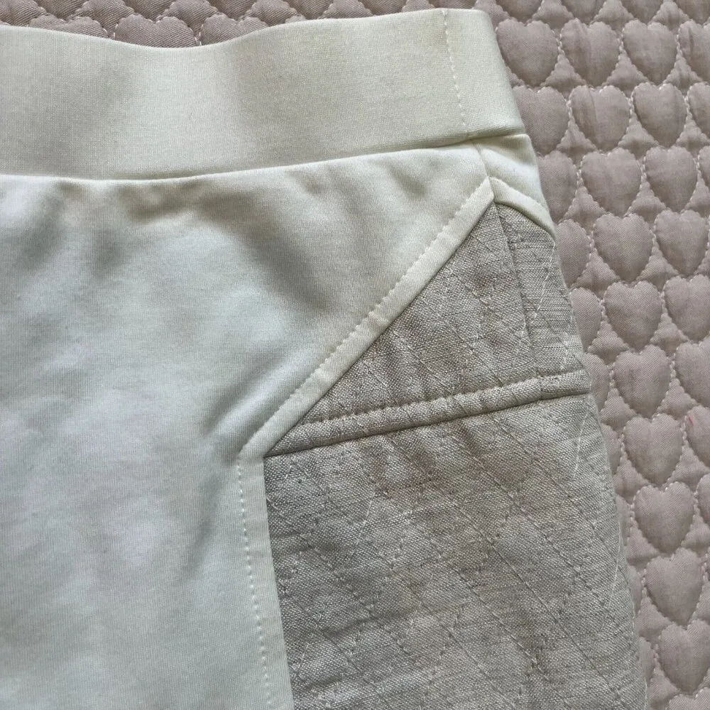 Aje Linen Blend Beads Women's Tight Stretch Pants Size 8 Tan - Image 7